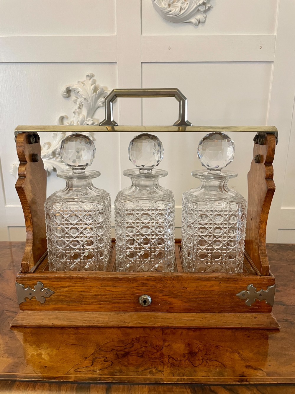 Antique Victorian Quality Oak Tantalus by Mappin & Webb View XIII
