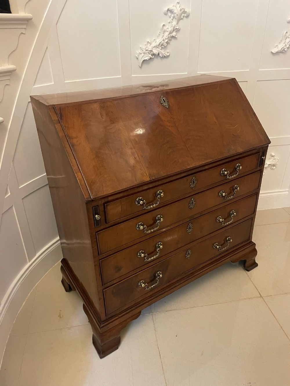 Outstanding Quality Antique George III Mahogany Bureau 