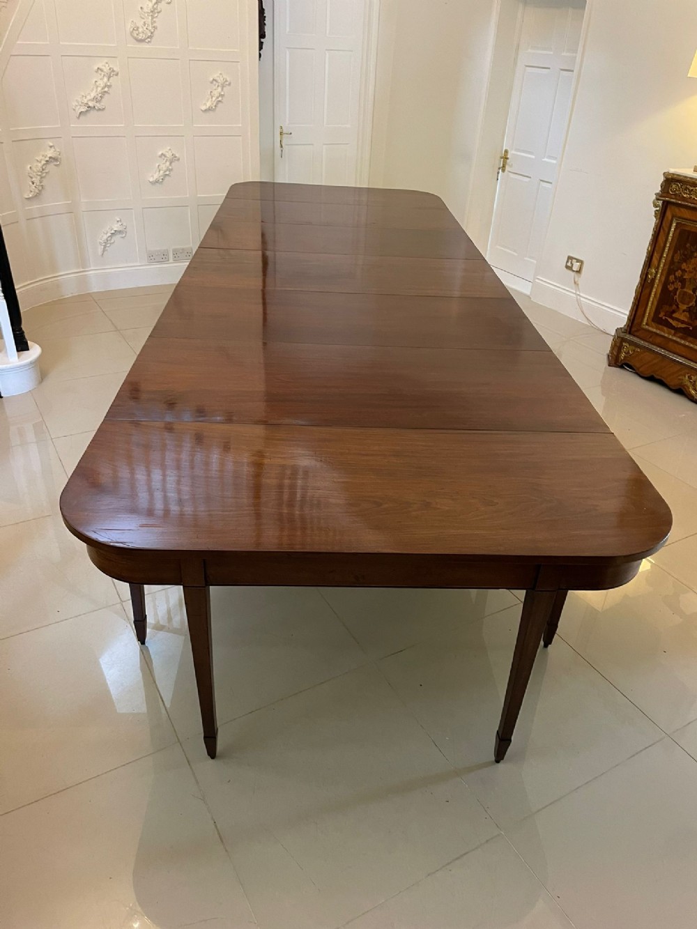 Large Antique George III 12/16 Seater Quality Figured Mahogany Dining Table 
