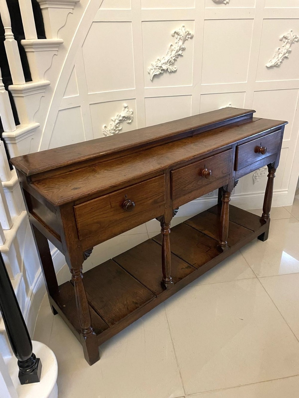 Antique George III Quality Oak Dresser Base
