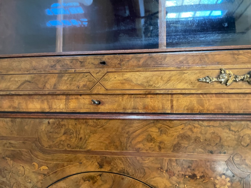 Outstanding Quality Antique Victorian Burr Walnut Marquetry Inlaid Credenza/Sideboard by Edwards and Roberts of London View XII