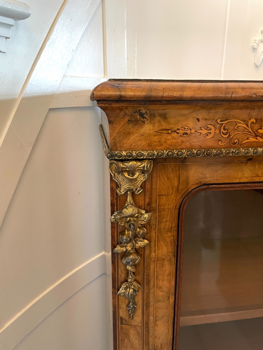Outstanding Quality Antique Victorian Burr Walnut Marquetry Inlaid Credenza/Sideboard by Edwards and Roberts of London View XVI