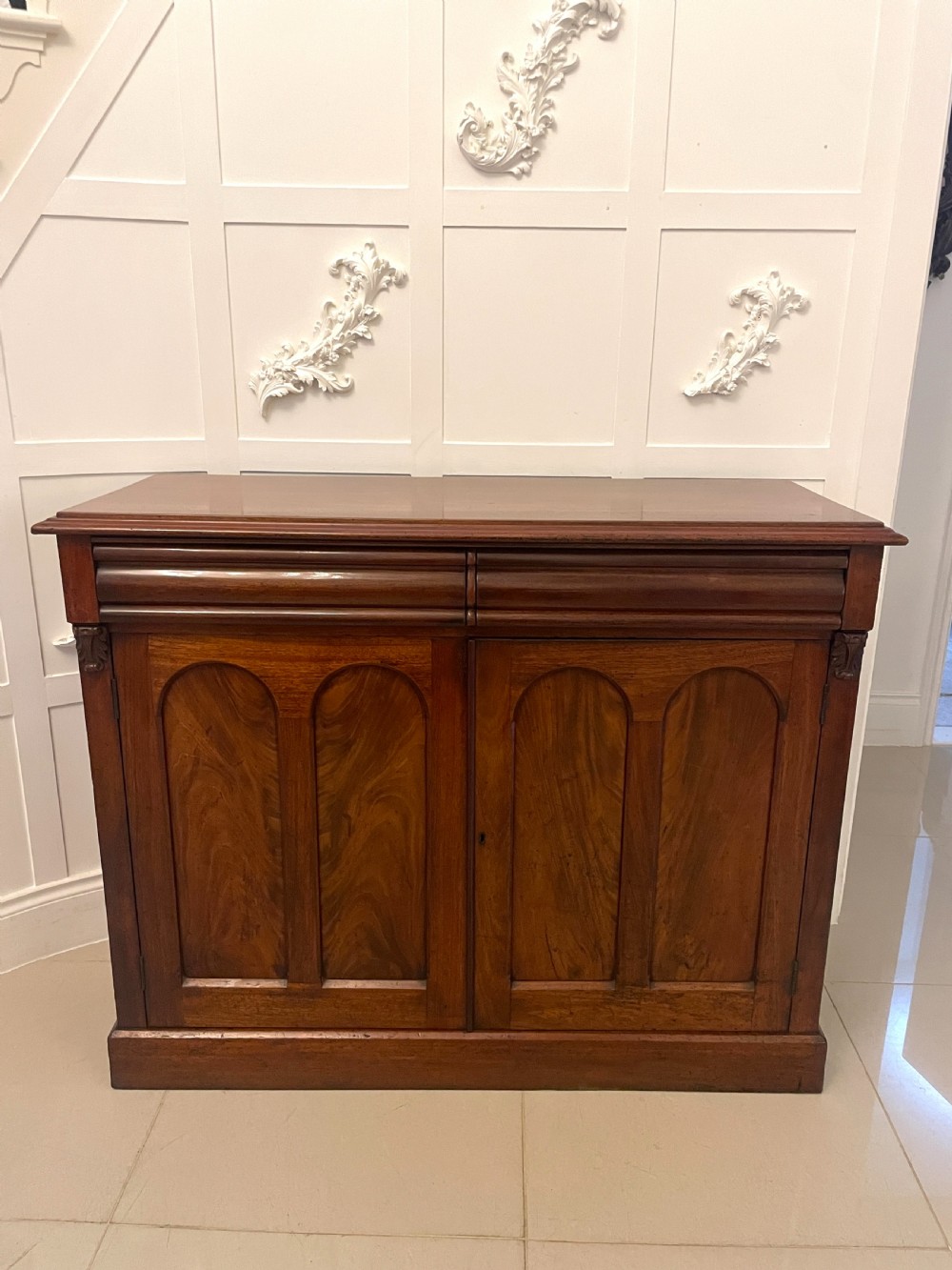 Antique Victorian Quality Figured Mahogany Sideboard  View XV