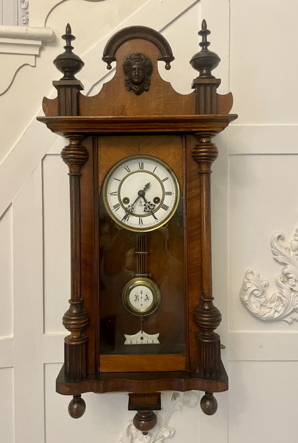 Superb Quality Antique Victorian Vienna Wall Clock by Gustav Becker