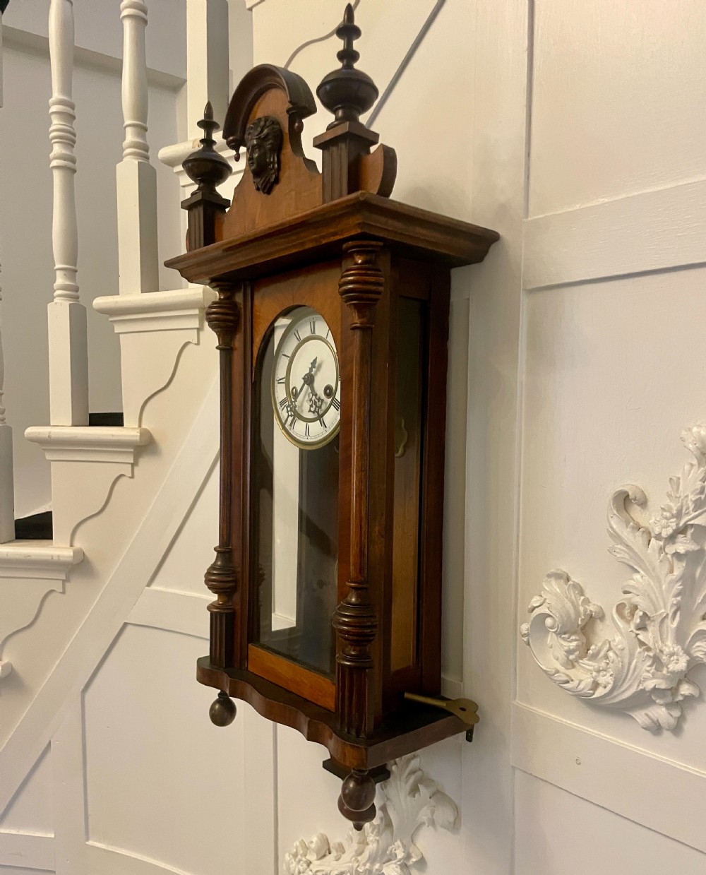 Superb Quality Antique Victorian Vienna Wall Clock by Gustav Becker View XII