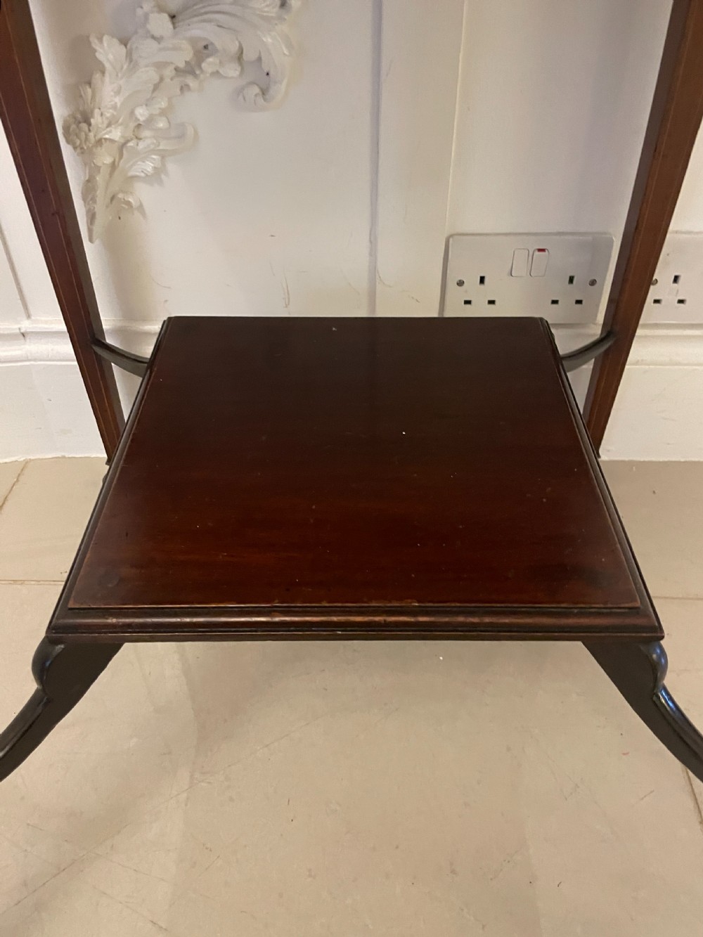 Antique Edwardian Quality Mahogany Marquetry Inlaid Envelope Card/Side Table  View VIII