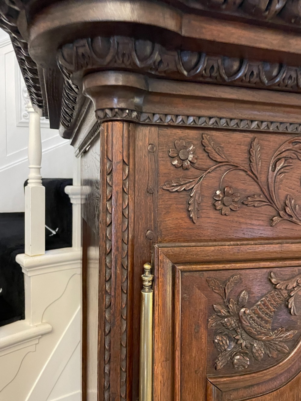 Outstanding Quality Antique 18th Century Carved Oak Armoire/Wardrobe  View VIII
