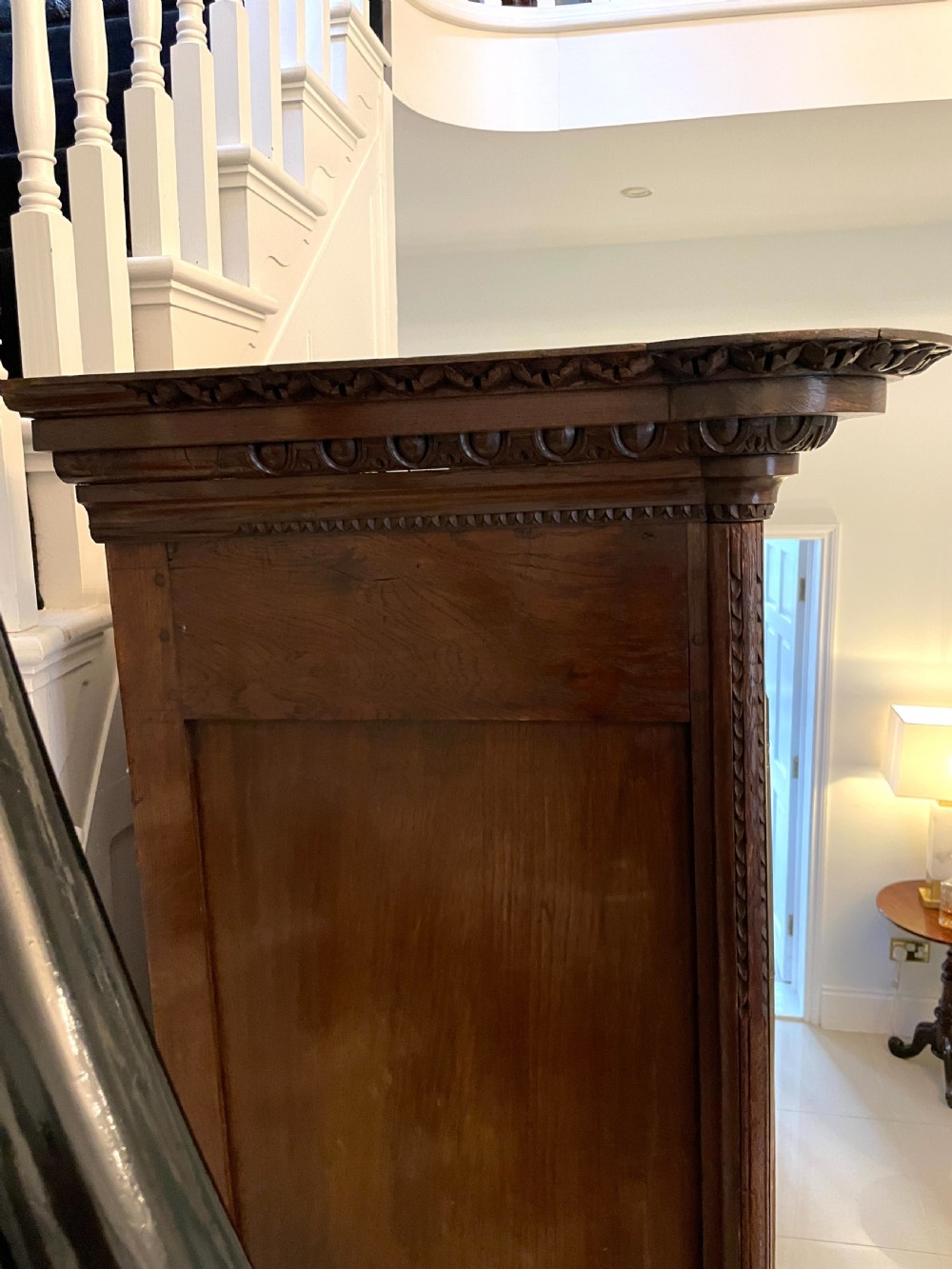 Outstanding Quality Antique 18th Century Carved Oak Armoire/Wardrobe  View XVII