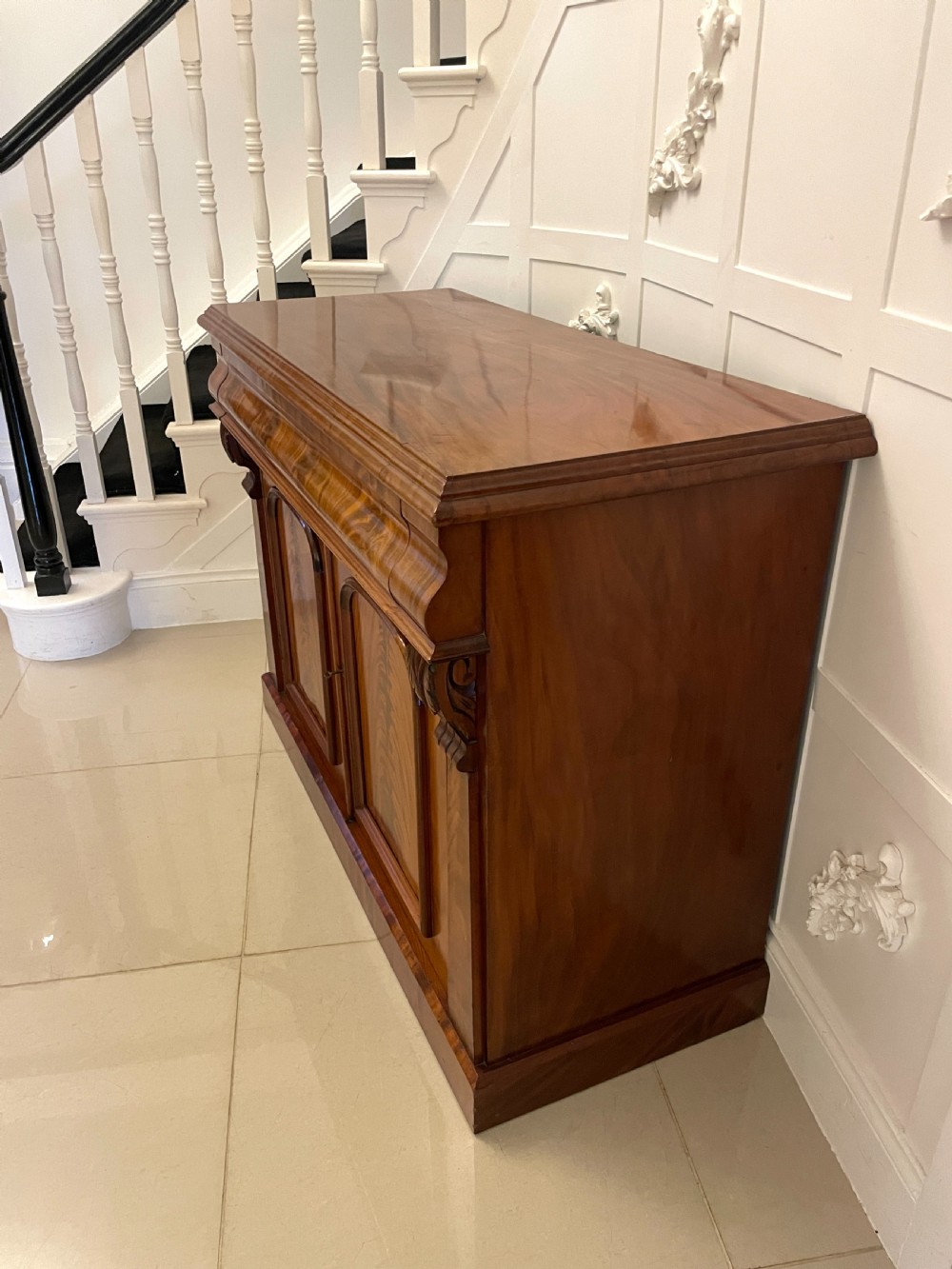 Antique Victorian Quality Figured Mahogany Sideboard View X
