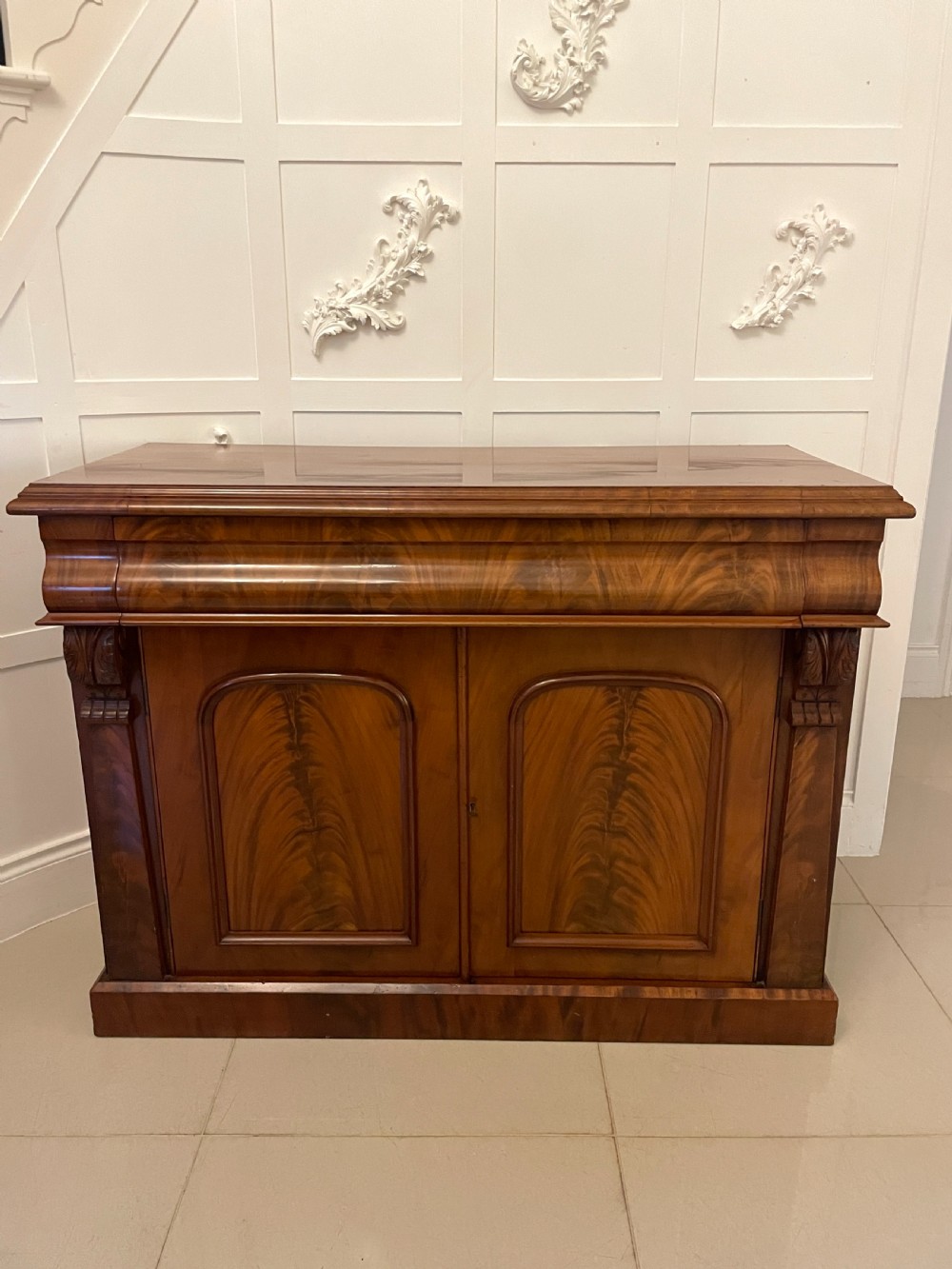 Antique Victorian Quality Figured Mahogany Sideboard View XIII