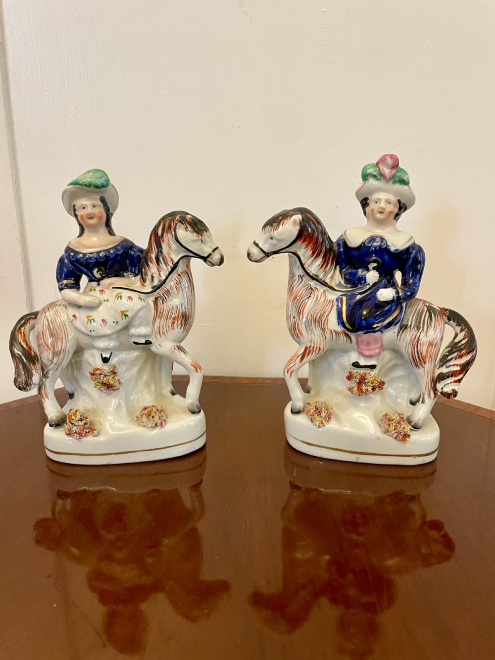 Pair of Antique 19th Century Staffordshire Flatbacks