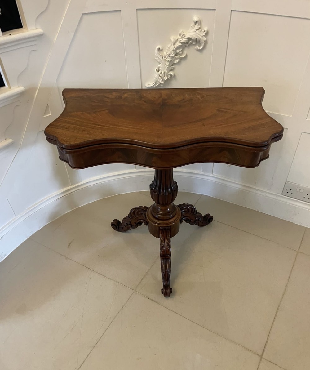 Antique Victorian Quality Figured Mahogany Card/Console Table 