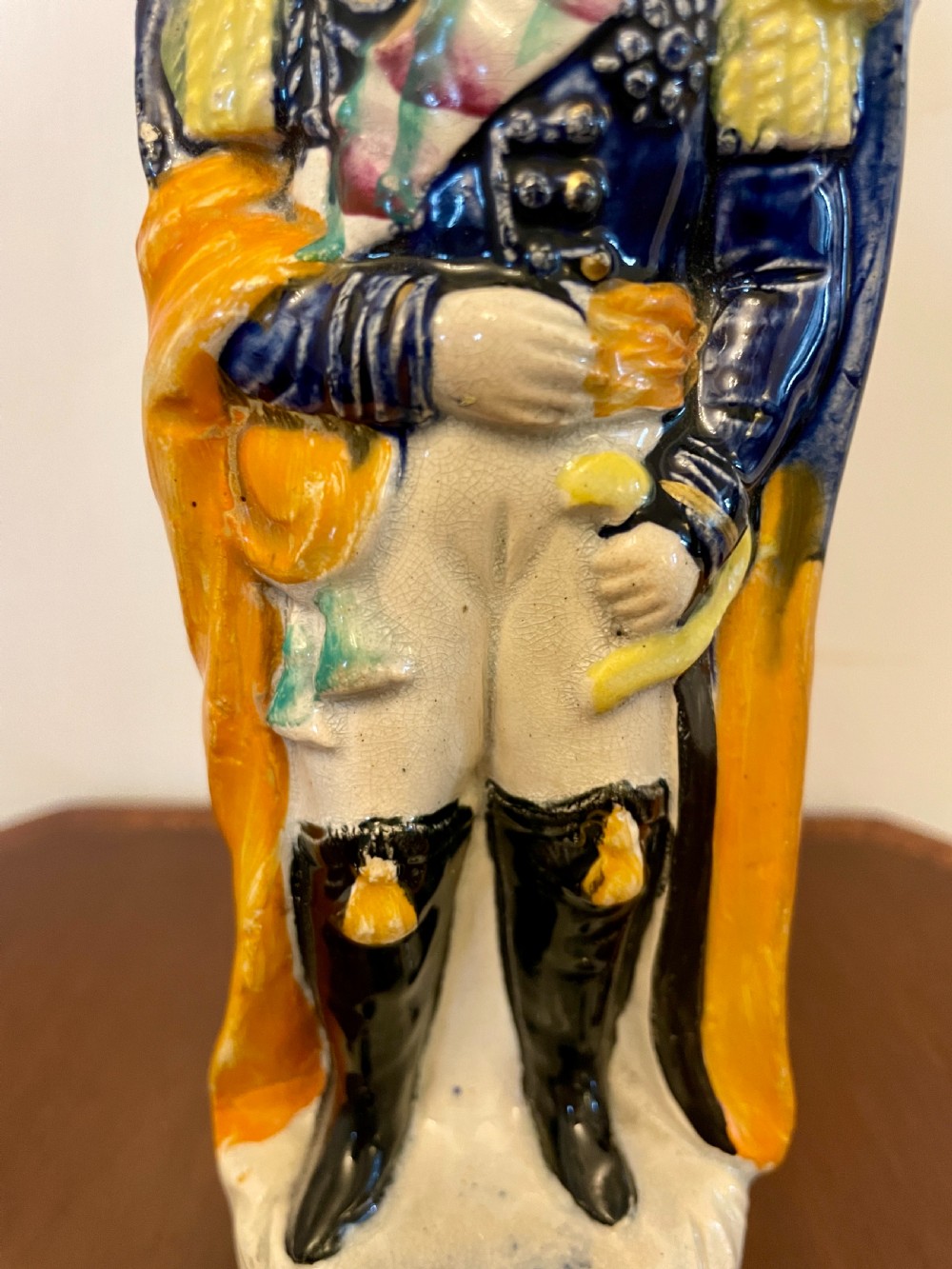 Antique Victorian Staffordshire Flatback Figure in Military Dress  View II