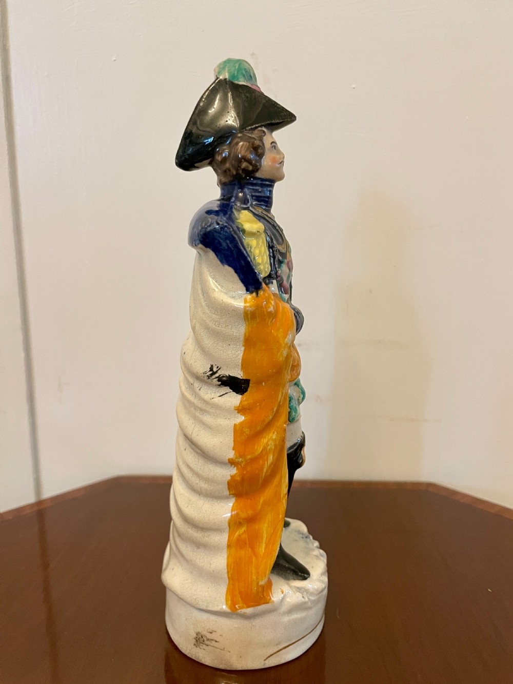 Antique Victorian Staffordshire Flatback Figure in Military Dress  View VI