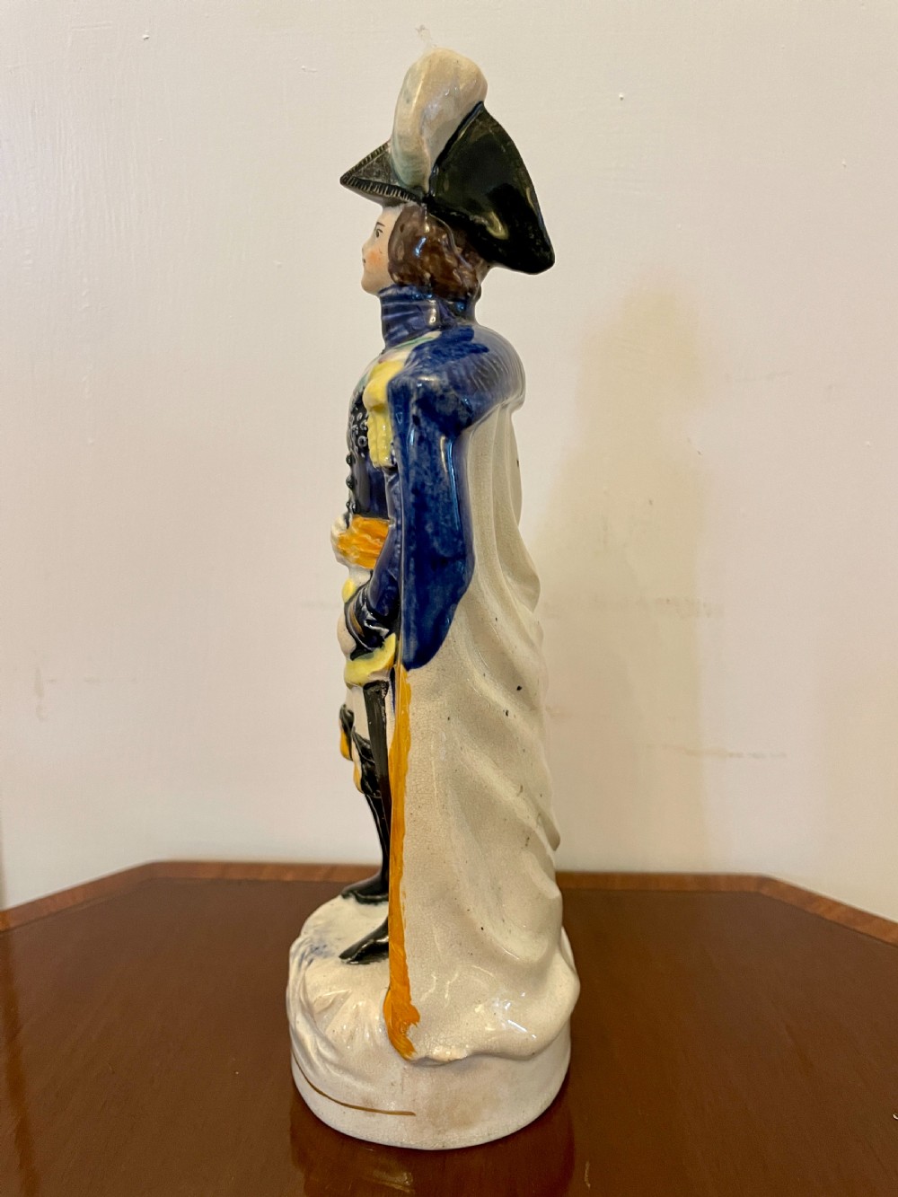 Antique Victorian Staffordshire Flatback Figure in Military Dress  View VIII