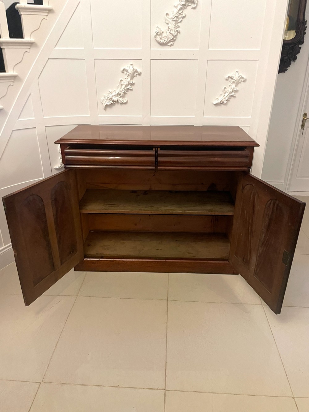Antique Victorian Quality Figured Mahogany Sideboard  View XII