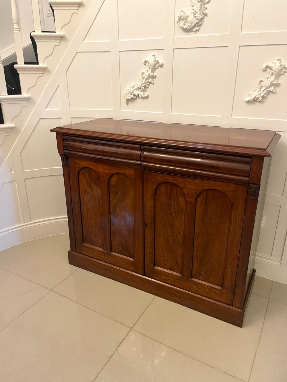 Antique Victorian Quality Figured Mahogany Sideboard  View XIV