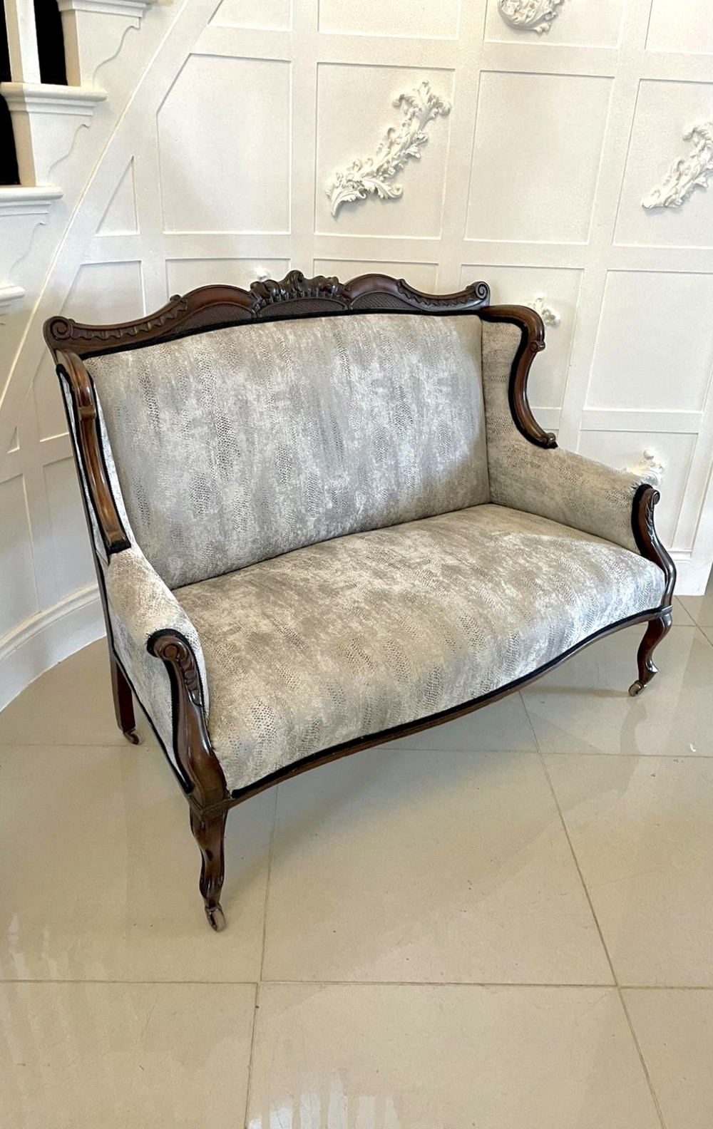 Outstanding Antique Victorian Carved Mahogany Sofa