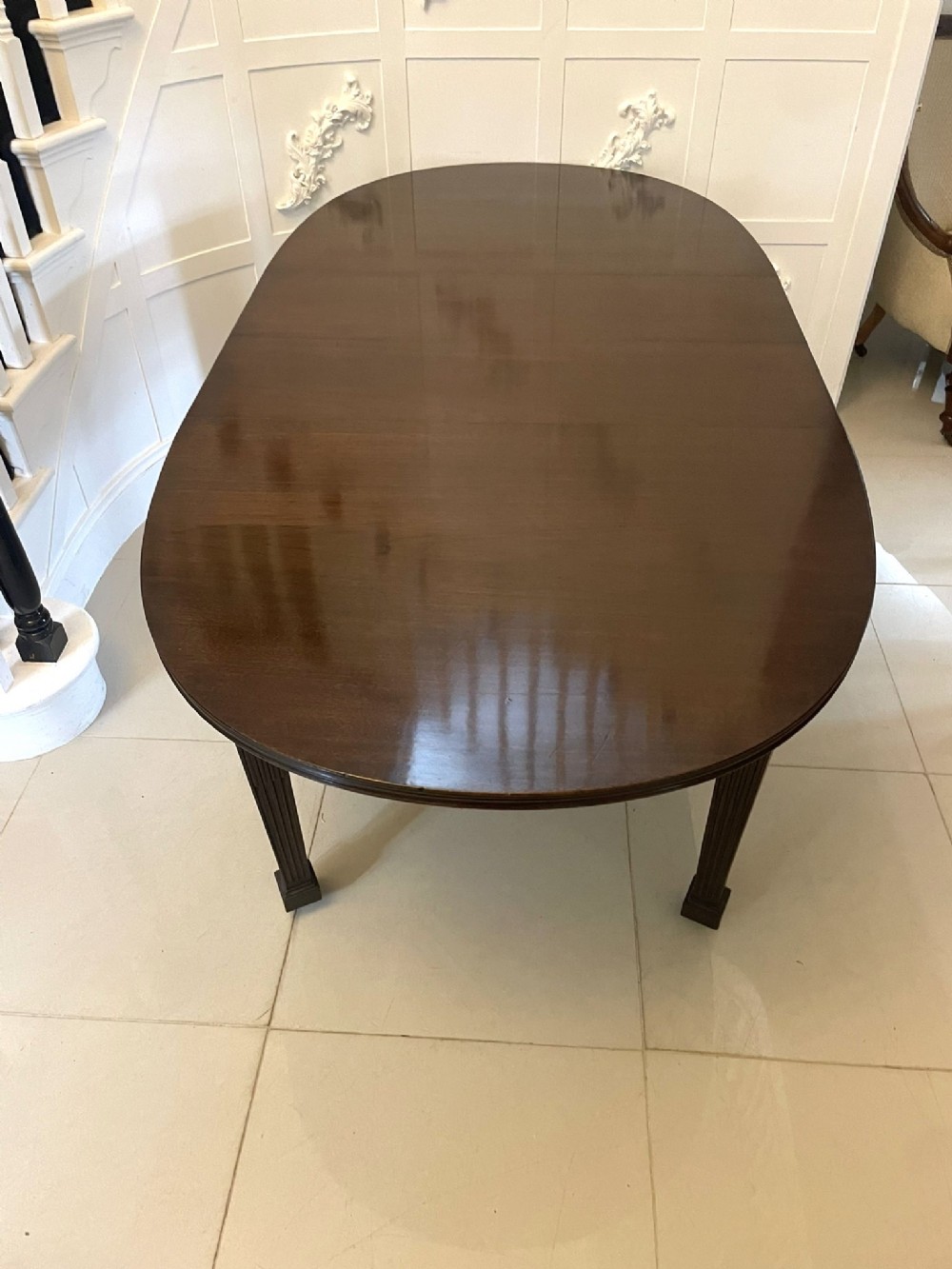 Superb Quality Antique Edwardian Mahogany Extending Dining Table by Maple & Co.