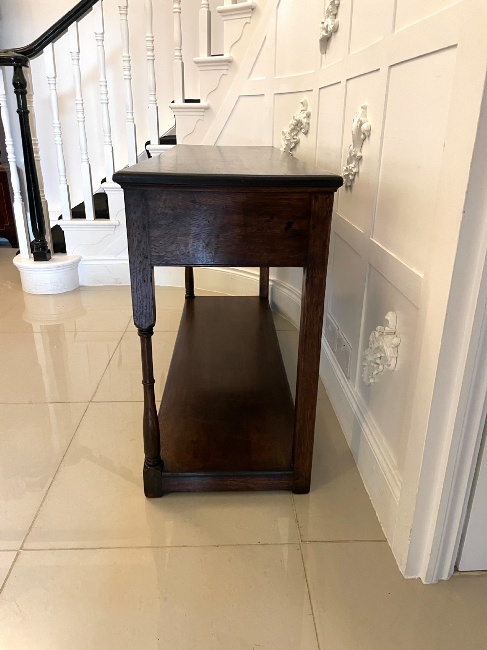 Antique Victorian Quality Oak Dresser Base View XIV