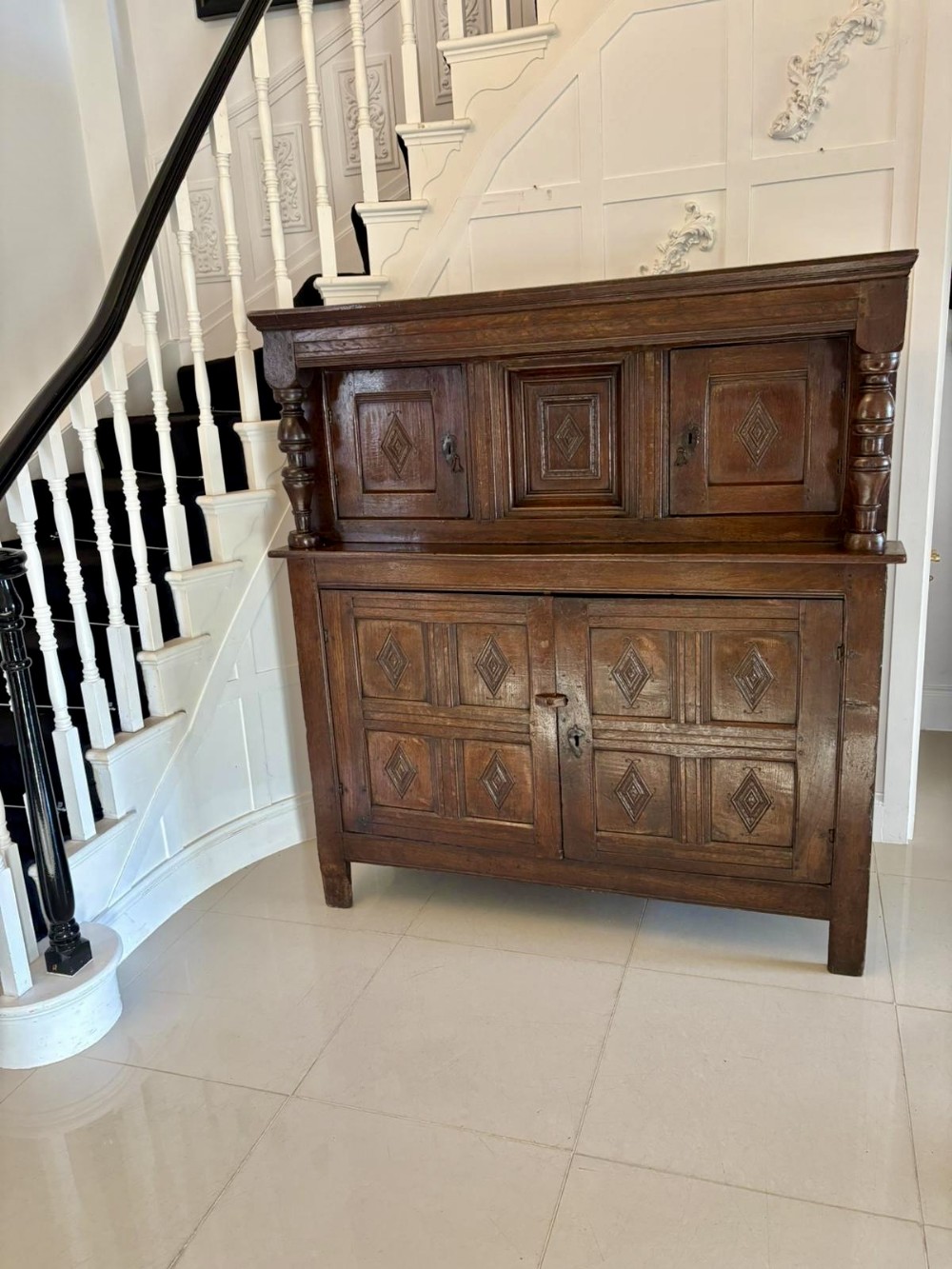 Antique Early 17th Century Original Quality Oak Court Cupboard 