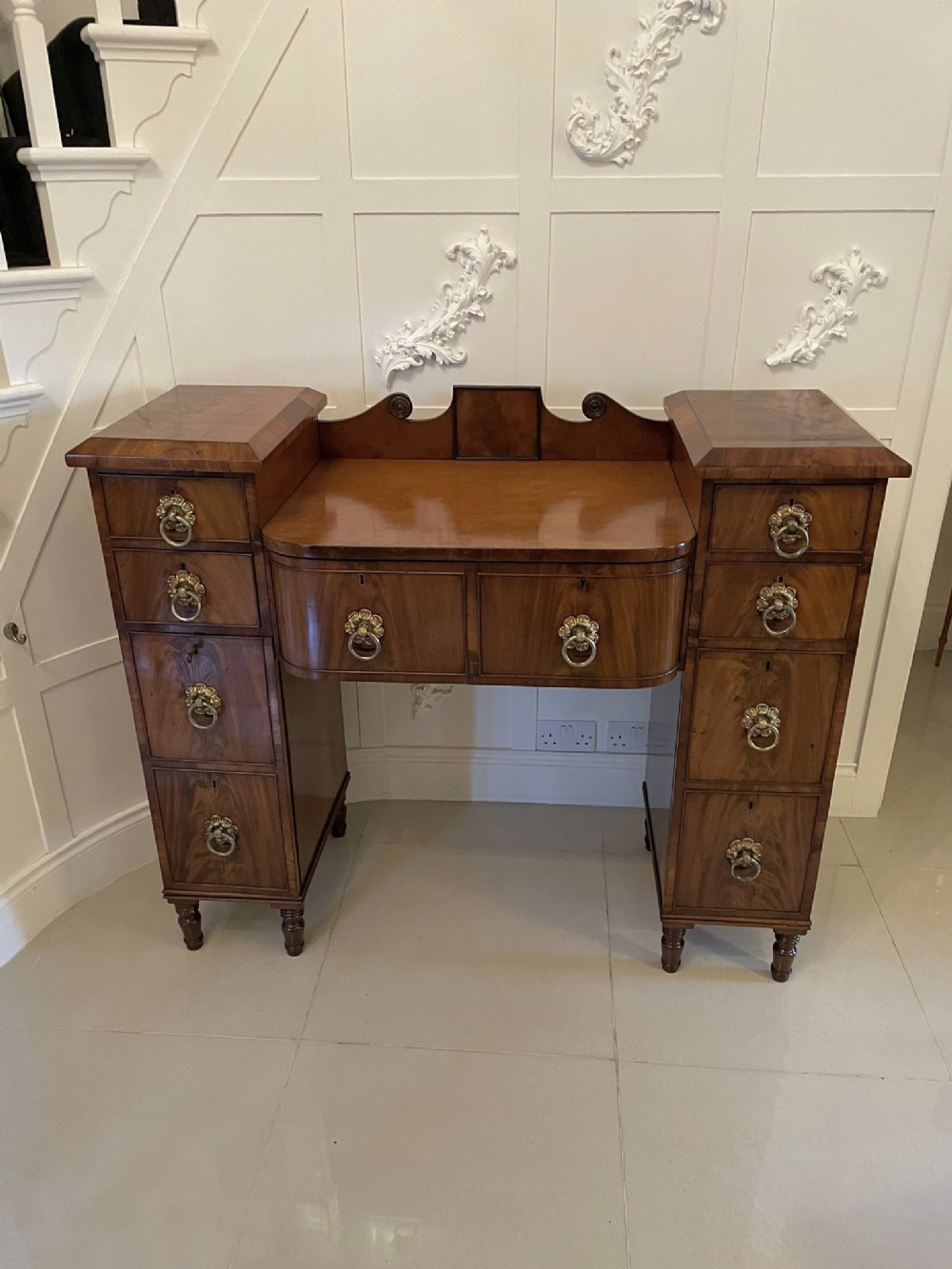 Rare Antique Regency Quality Mahogany Secretaire Sideboard 