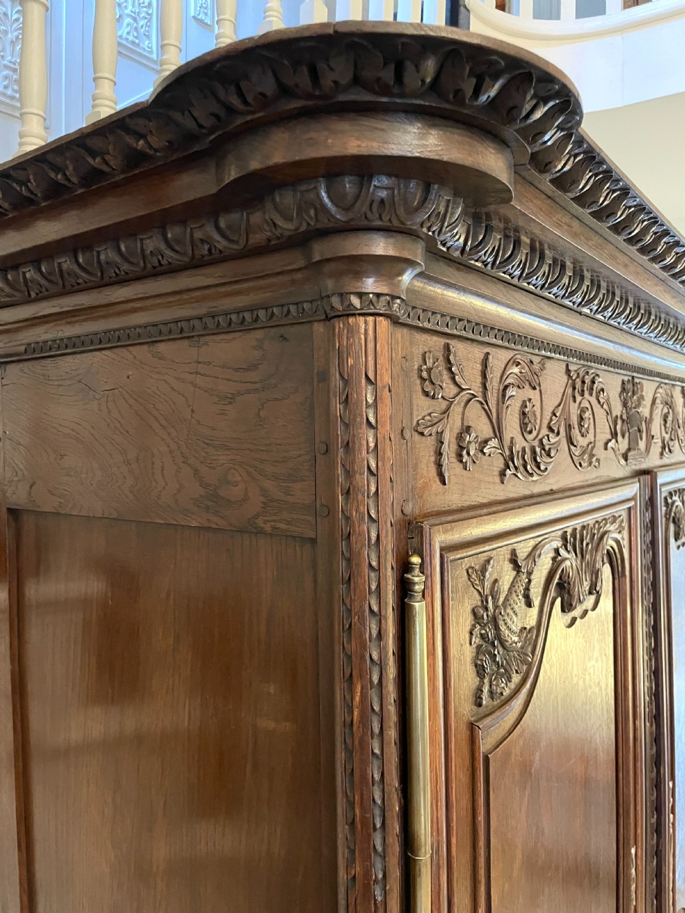 Outstanding Quality Antique 18th Century Carved Oak Armoire/Wardrobe  View XV