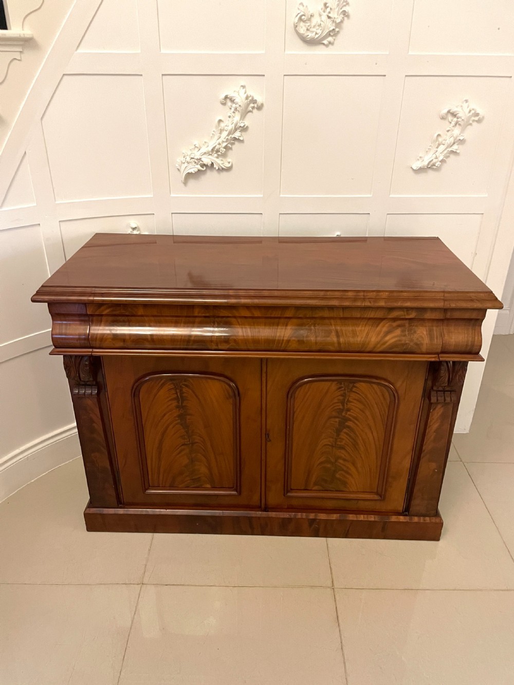 Antique Victorian Quality Figured Mahogany Sideboard
