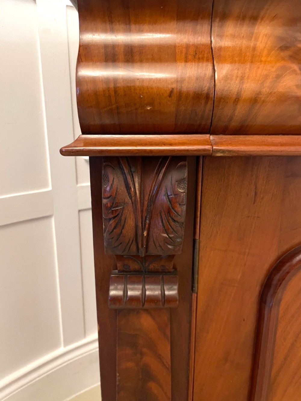Antique Victorian Quality Figured Mahogany Sideboard View IV