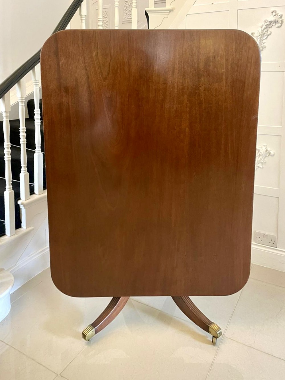  Large Antique 6 Seater Regency Quality Figured Mahogany Dining Table 
