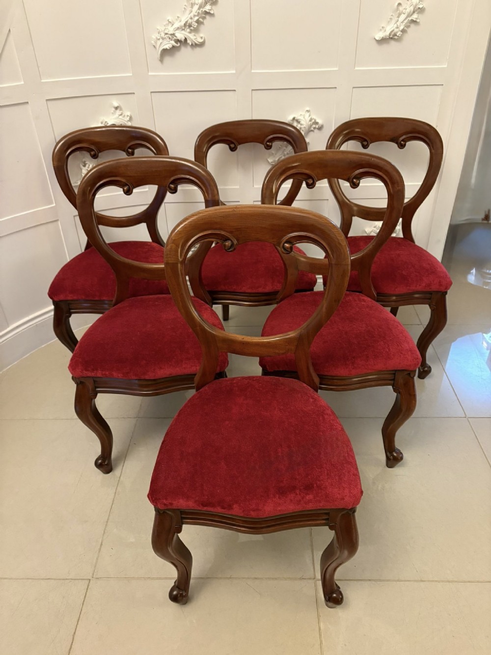 Superb Quality Set Of Six Antique Victorian Mahogany Dining Chairs