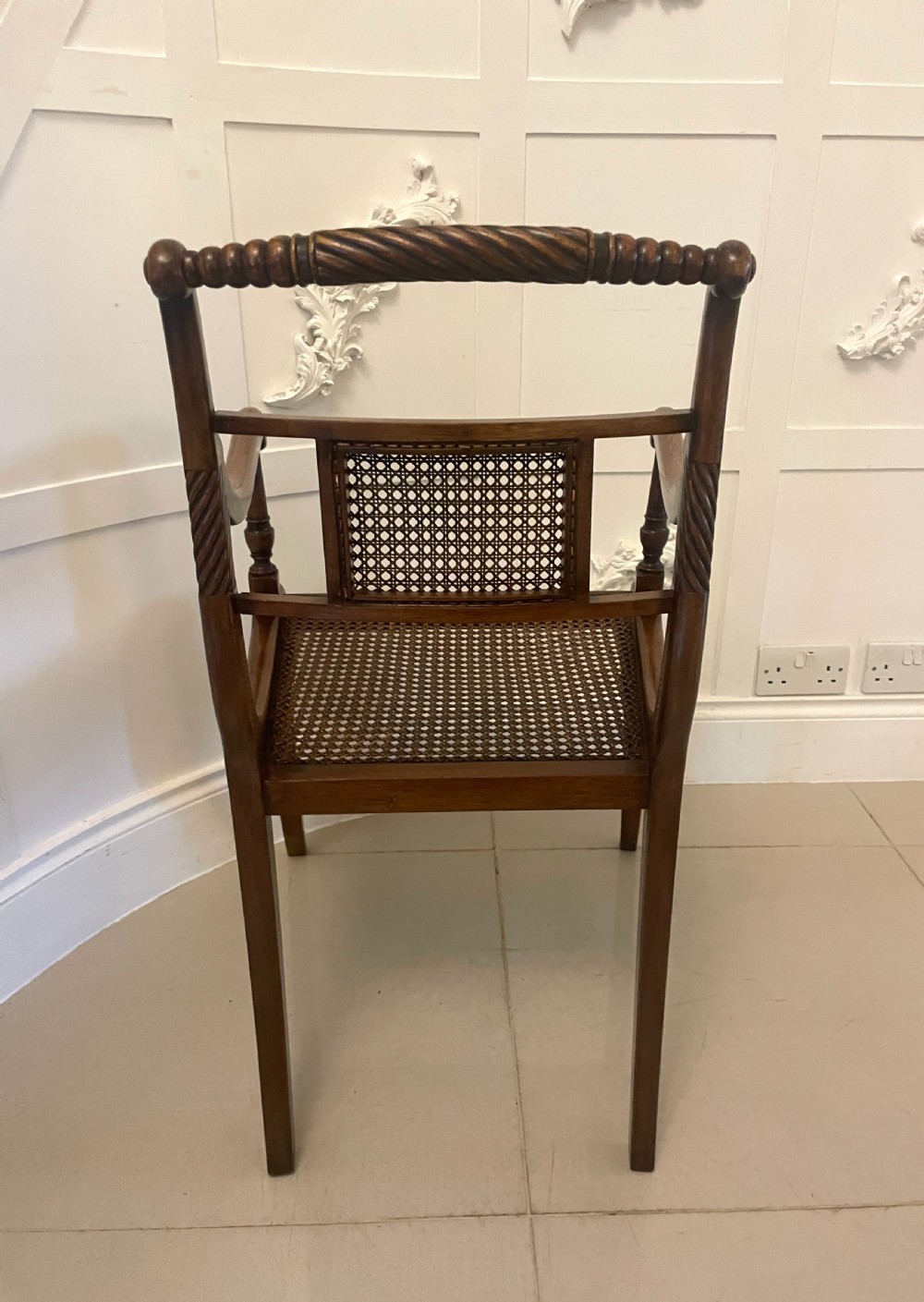 Set of 10 Antique Edwardian Quality Mahogany and Cane Dining Chairs  View IV