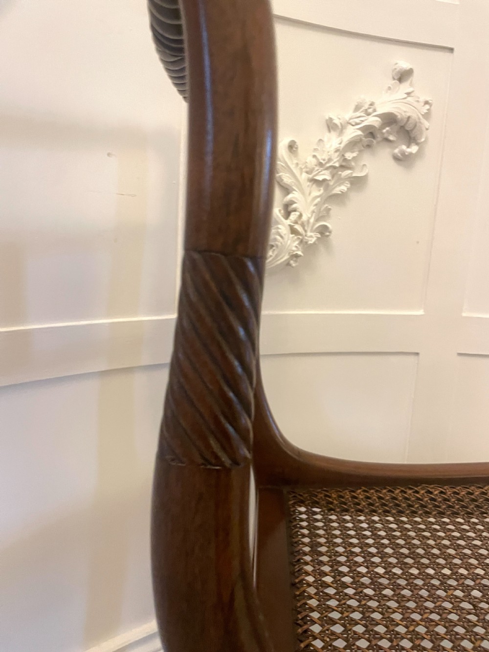 Set of 10 Antique Edwardian Quality Mahogany and Cane Dining Chairs  View IX