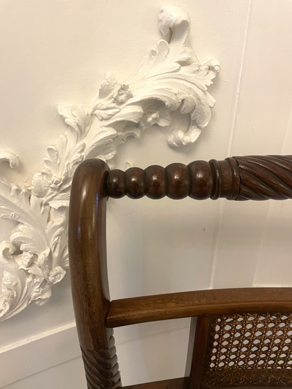 Set of 10 Antique Edwardian Quality Mahogany and Cane Dining Chairs  View XV