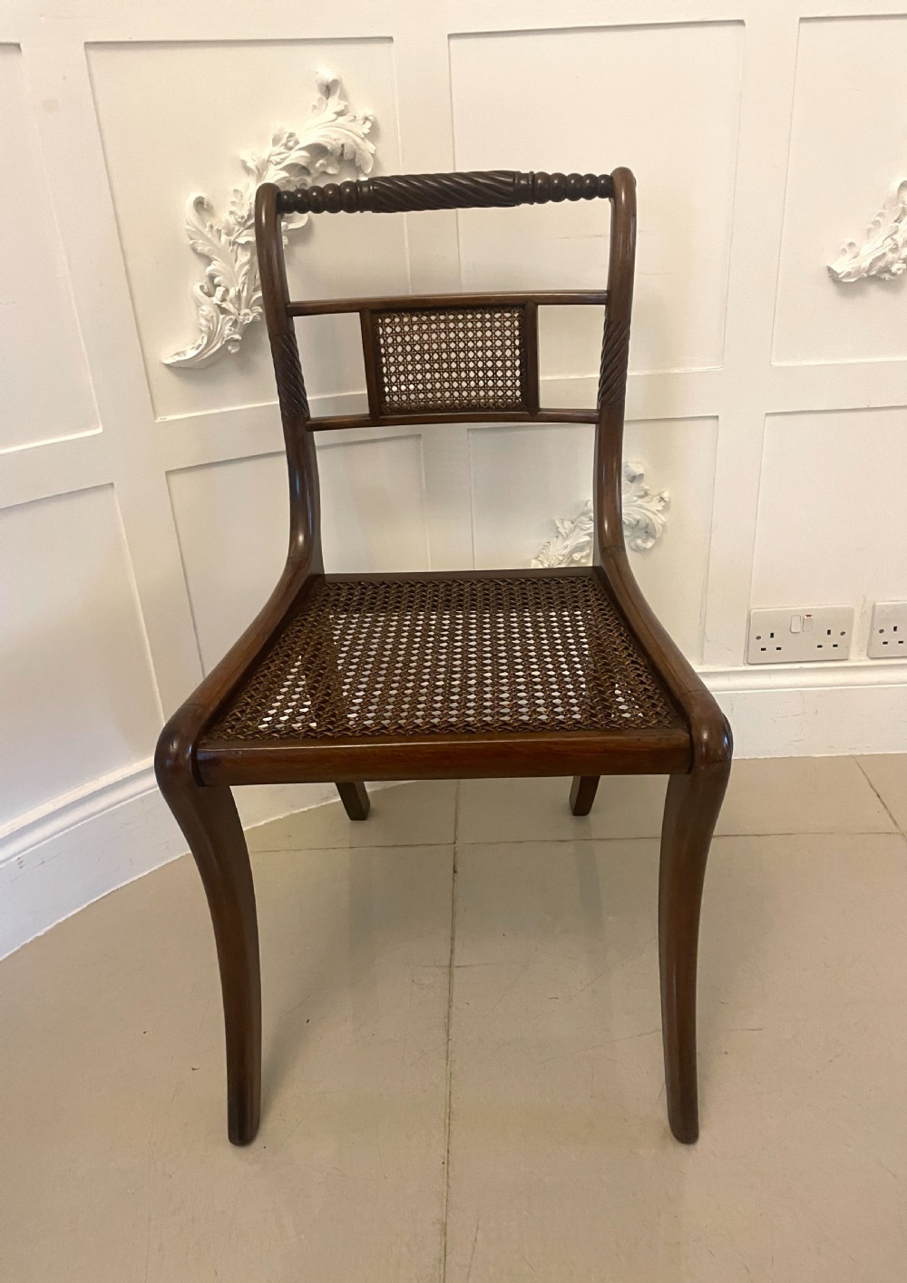 Set of 10 Antique Edwardian Quality Mahogany and Cane Dining Chairs  View XVI