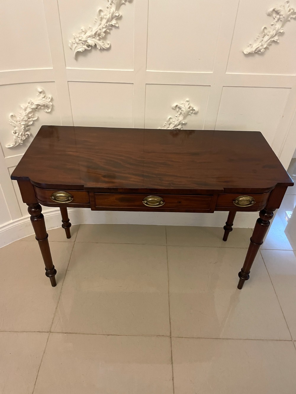 Antique George III Quality Figured Mahogany Side/Console Table  View XVI