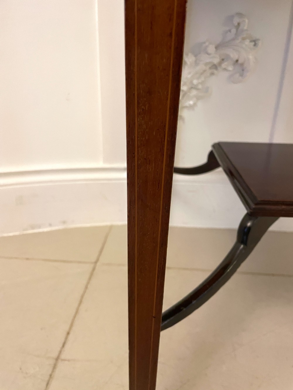 Antique Edwardian Quality Mahogany Marquetry Inlaid Envelope Card/Side Table  View VIII