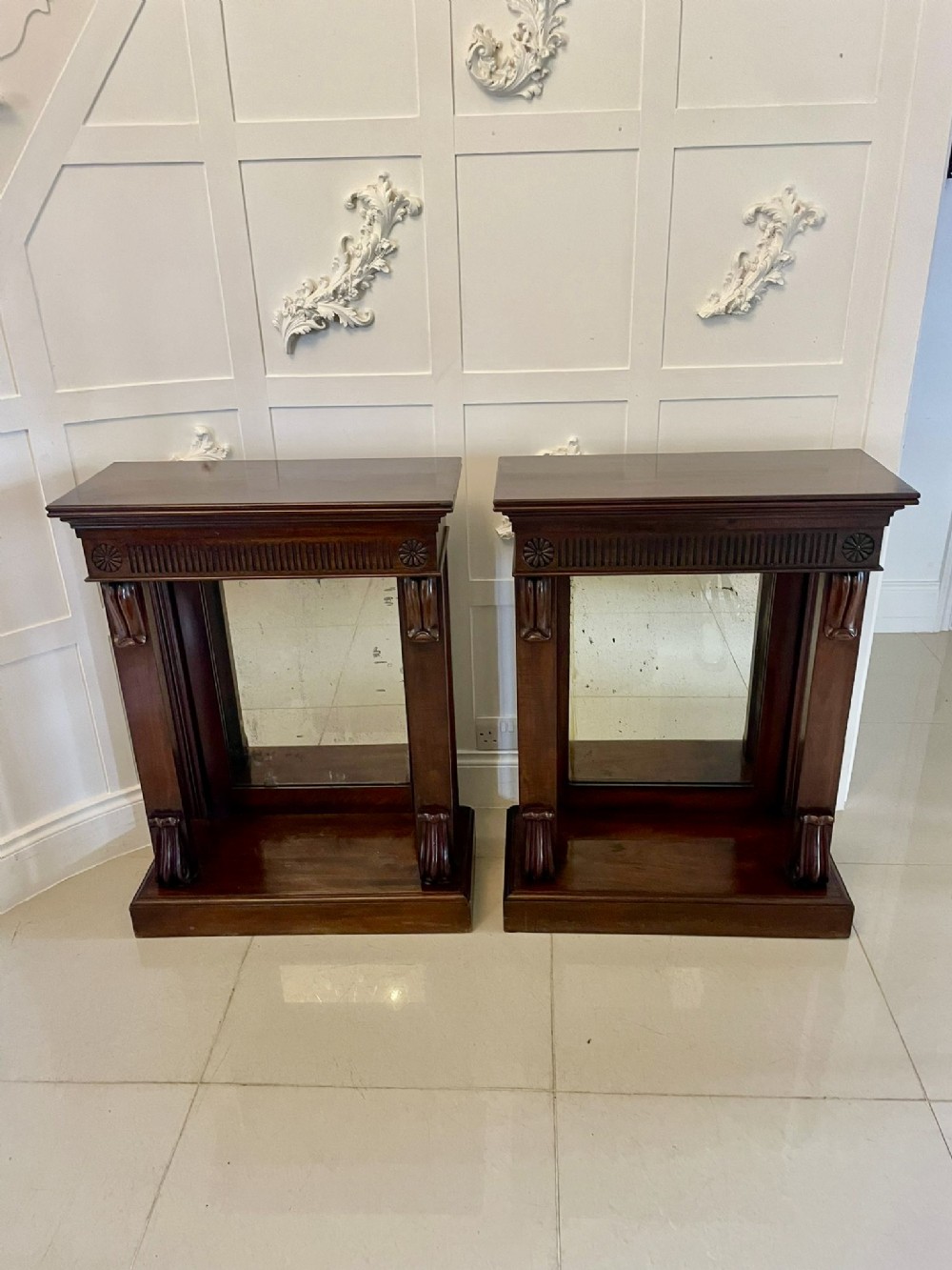 Fine Pair of Antique William IV Quality Mahogany Console Tables 