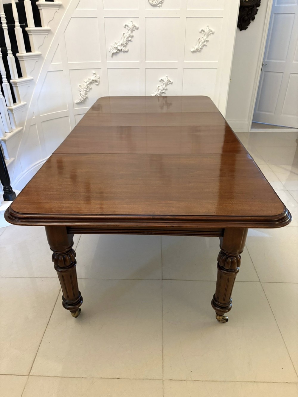 Antique Victorian 10 Seater Quality Figured Mahogany Extending Dining Table 