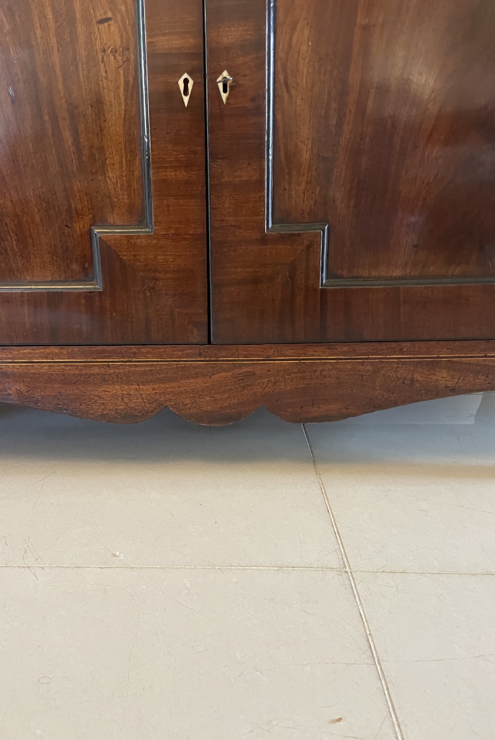 Unusual Antique George III Quality Figured Mahogany Double Secretaire Desk View XII