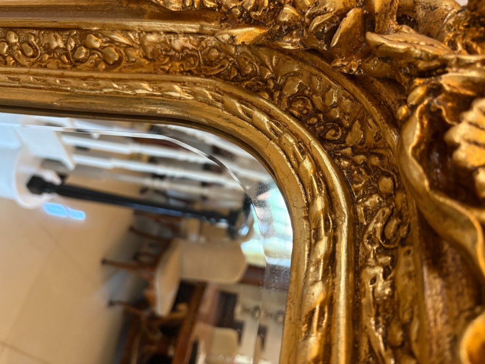 Outstanding Quality Antique Edwardian Carved Gilded Frame Wall Mirror View II