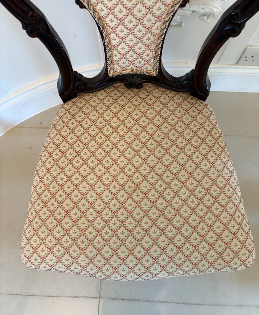 Outstanding Quality Set of 4 Antique Victorian Carved Rosewood Dining Chairs  View II