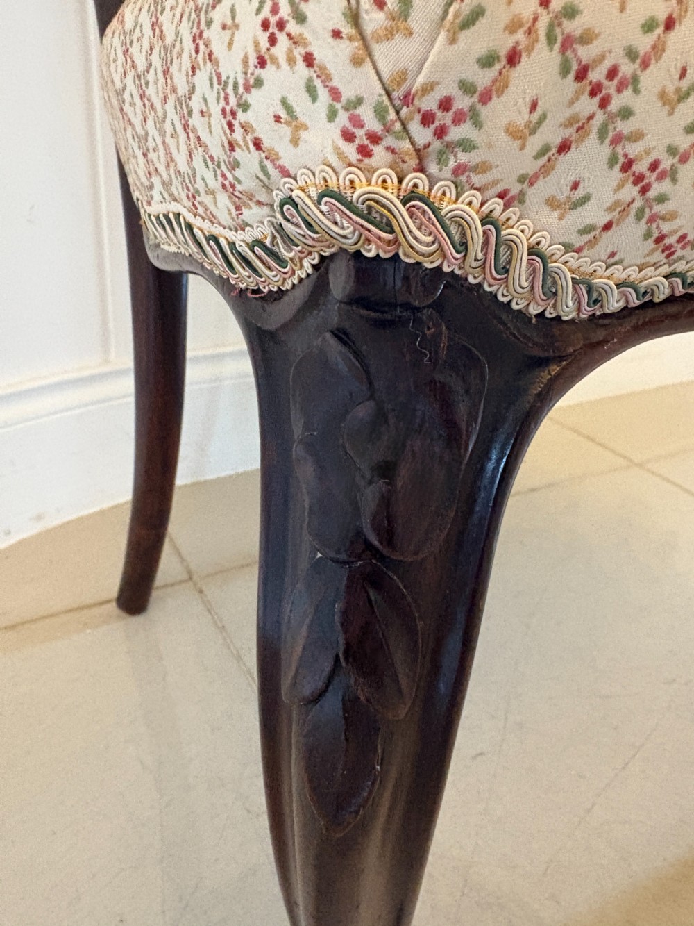 Outstanding Quality Set of 4 Antique Victorian Carved Rosewood Dining Chairs  View VI