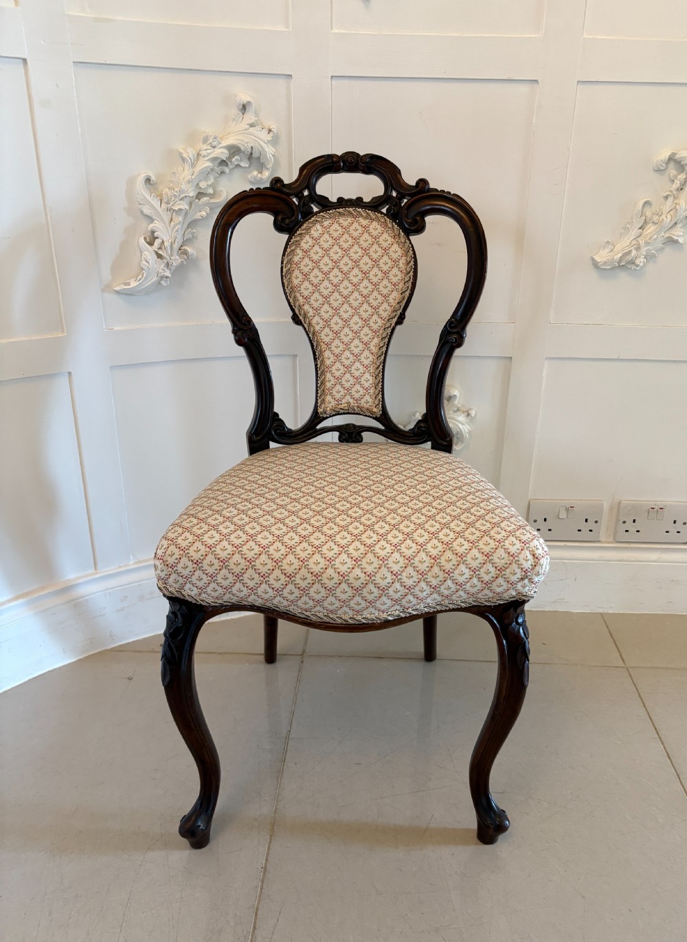 Outstanding Quality Set of 4 Antique Victorian Carved Rosewood Dining Chairs  View XII