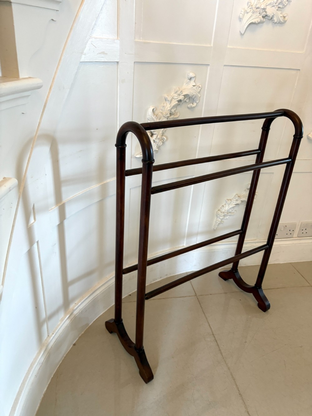 Antique Victorian Quality Mahogany Towel Rail View VII
