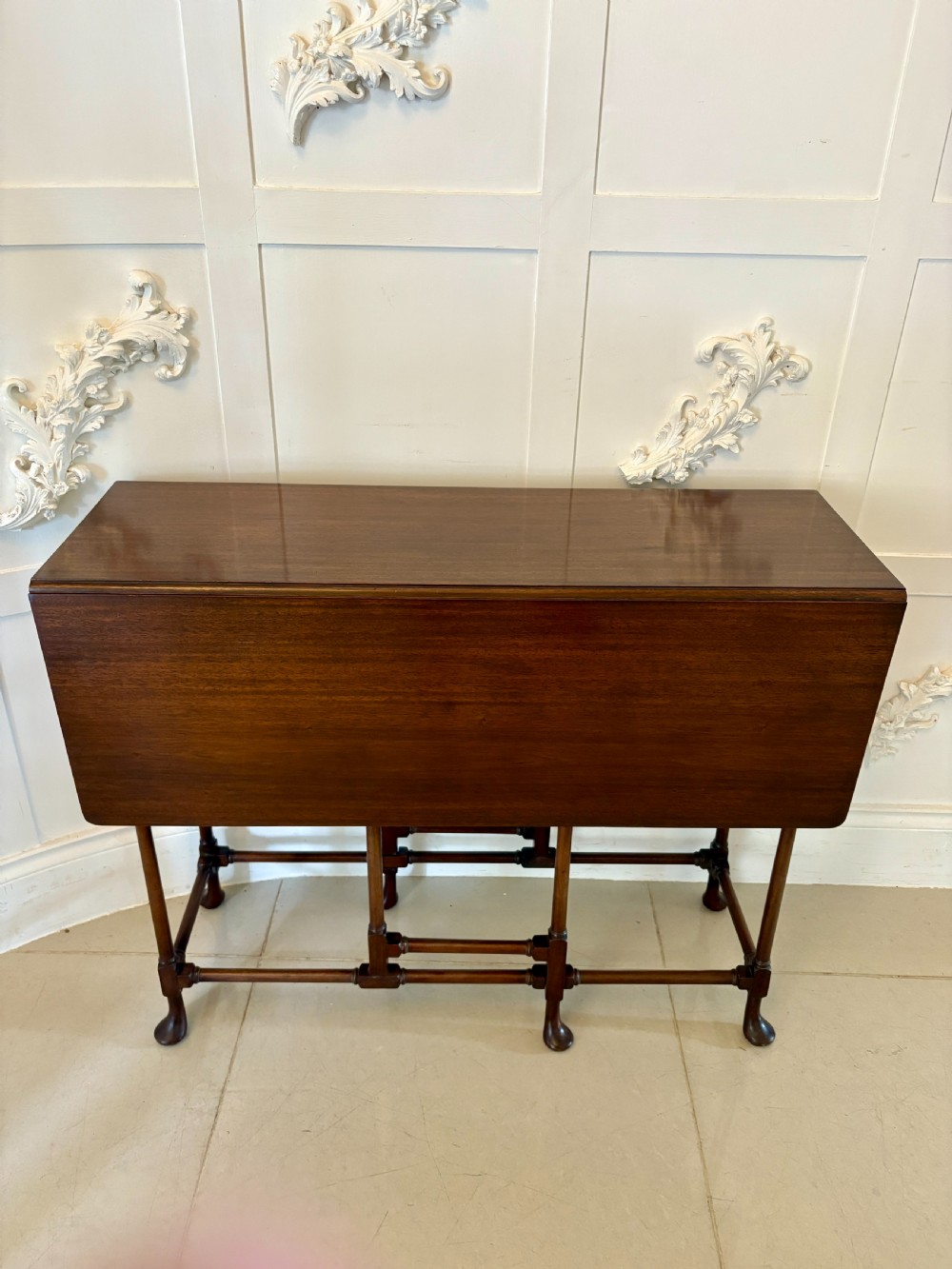 Antique Edwardian Quality Mahogany Spider Leg Drop Leaf Table 