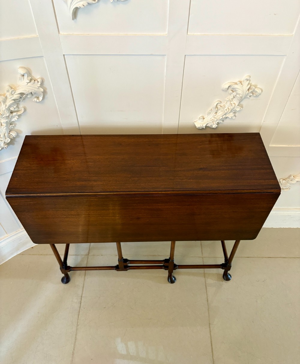 Antique Edwardian Quality Mahogany Spider Leg Drop Leaf Table  View XIII