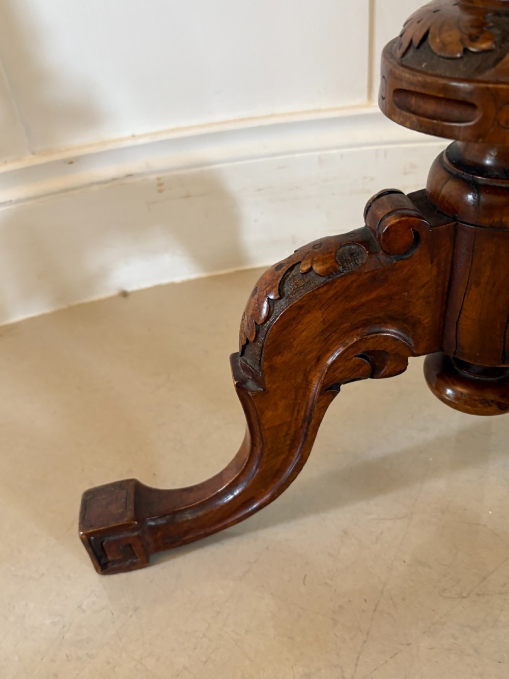 Antique Victorian Quality Burr Walnut Chess Top Games Table View VIII