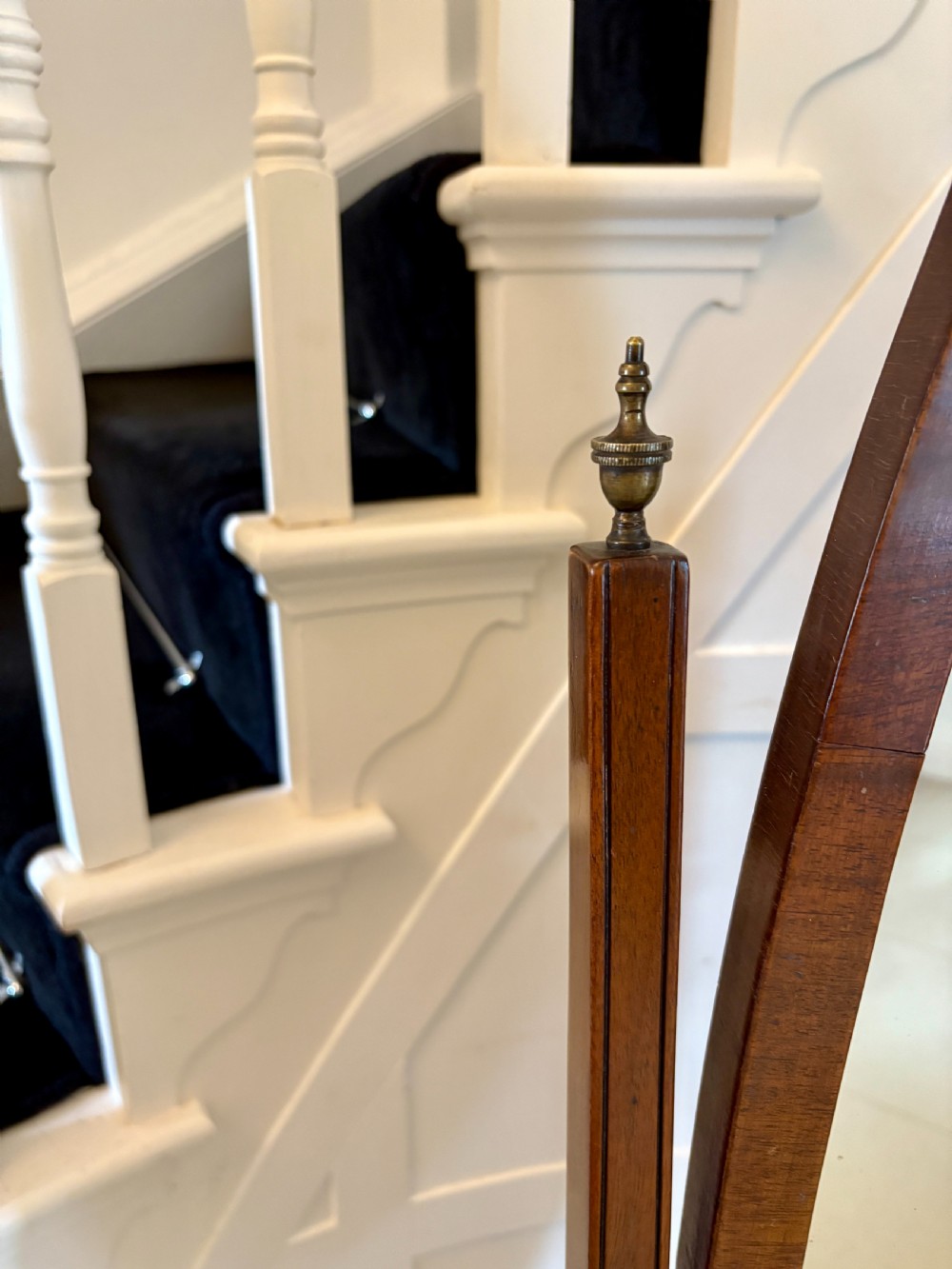 Antique Edwardian Quality Mahogany Cheval Mirror  View XI