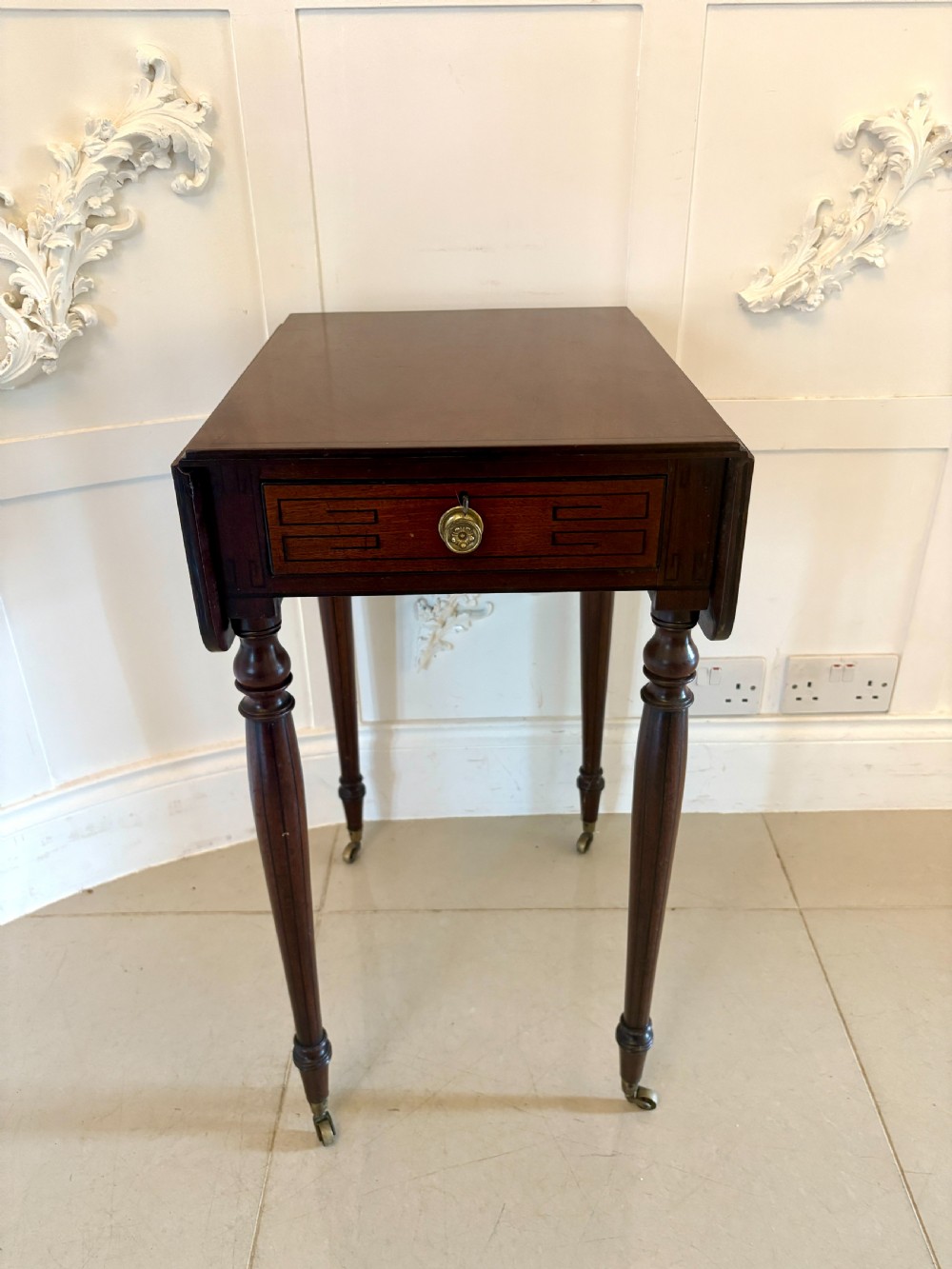 Fine Quality 19th Century Regency Antique Free Standing Lamp/Side Table